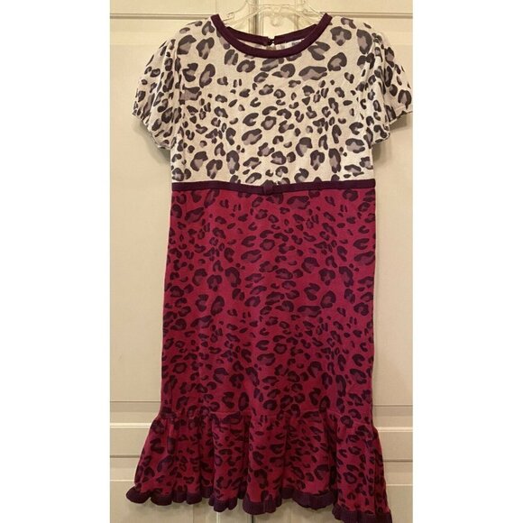 Hartstrings 7/8 Plum Animal‎ Print Sweater Dress - Picture 2 of 5